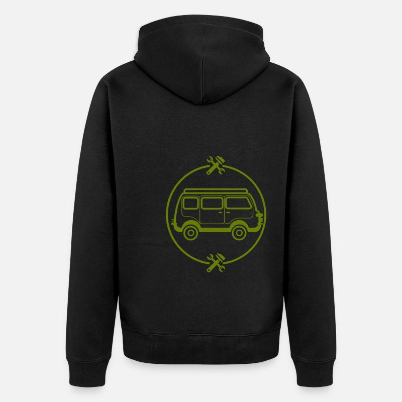 Voiture - Bus - Oldtimer - Nostalgique - Veste à capuche bio Premium Unisexe - noir