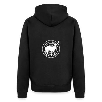 Chasse au cerf Chasse au cerf Chasse aux cadeaux - Veste à capuche bio Premium Unisexe - noir - Dos - Nico (187cm)