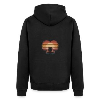 Töpfer Töpfern - Unisex Premium Bio Zip Hoodie - Schwarz - Hinten - Nico (187cm)