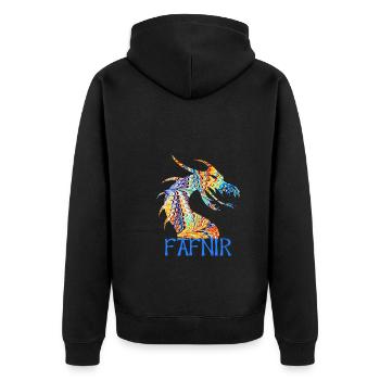 drache fafnir e 120 - Unisex Premium Organic Zip Hoodie - black - Back - Nico (187cm)