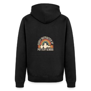 Poterie, chiens et poterie - Veste à capuche bio Premium Unisexe - noir - Dos - Nico (187cm)