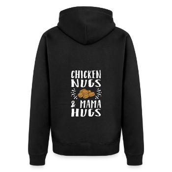 Nugs de poulet et câlins de maman - Veste à capuche bio Premium Unisexe - noir - Dos - Nico (187cm)