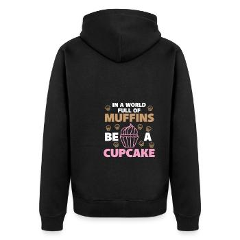 Soyez un cupcake dans un monde plein de muffins cadeau - Veste à capuche bio Premium Unisexe - noir - Dos - Nico (187cm)