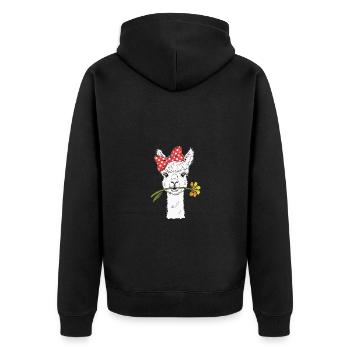 Alapaka sucré à la fleur - Veste à capuche bio Premium Unisexe - noir - Dos - Nico (187cm)