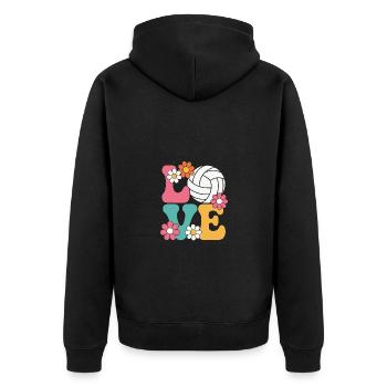 Amour du volley-ball - Veste à capuche bio Premium Unisexe - noir - Dos - Nico (187cm)