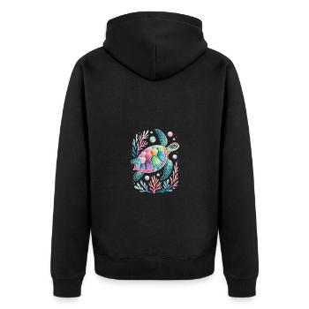 tortue aquatique créatures marines tortue - Veste à capuche bio Premium Unisexe - noir - Dos - Nico (187cm)