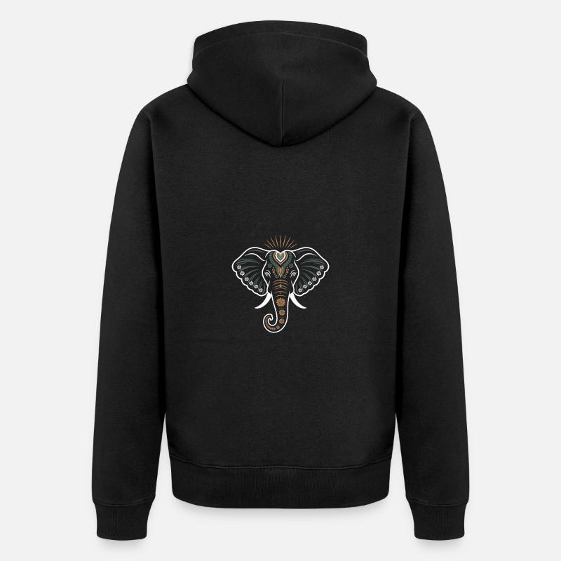 Éléphant - Veste à capuche bio Premium Unisexe - noir