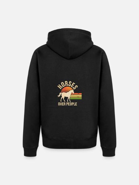Lustiger Reiterspruch Reiter Pferd - Unisex Premium Bio Zip Hoodie - Schwarz