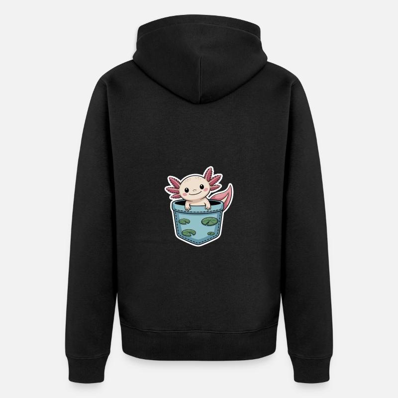 Axolotl mignon - Veste à capuche bio Premium Unisexe - noir