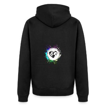Volley-ball amour coeur - Veste à capuche bio Premium Unisexe - noir - Dos - Nico (187cm)
