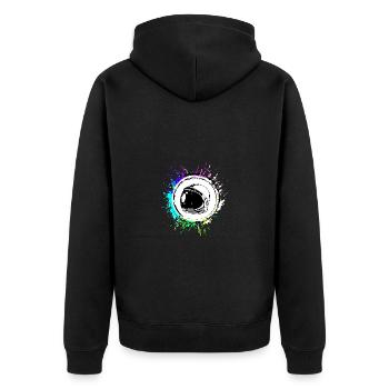 Astronaut Helm Symbol - Unisex Premium Bio Zip Hoodie - Schwarz - Hinten - Nico (187cm)