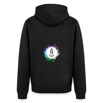 Symbole de la fusée - Veste à capuche bio Premium Unisexe - noir - Dos - Nico (187cm)