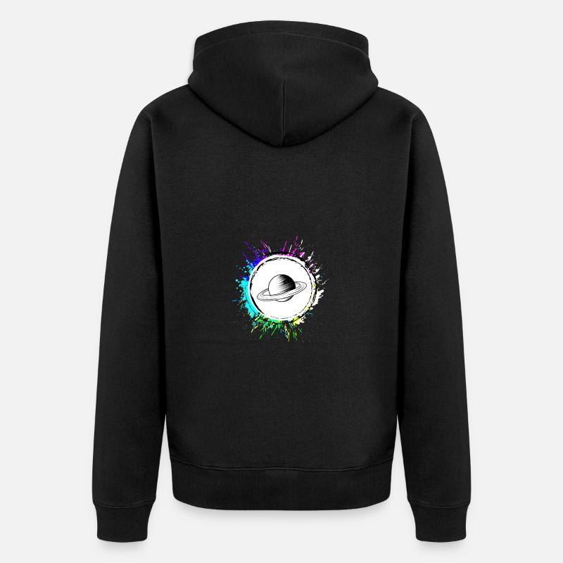 Saturn Icon symbol - Unisex Premium Bio Zip Hoodie - Schwarz