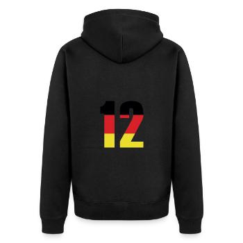 Maillot 12 numéros Allemagne - Veste à capuche bio Premium Unisexe - noir - Dos - Nico (187cm)