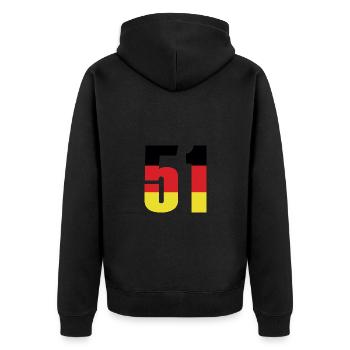 51 Number Germany Jersey - Unisex Premium Organic Zip Hoodie - black - Back - Nico (187cm)