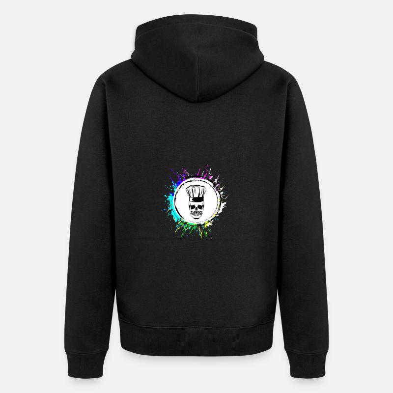Skeleton Chef Skull Chef - Unisex Premium Organic Zip Hoodie - black