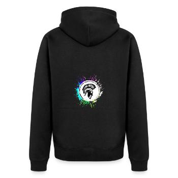 Spartaner Helm - Unisex Premium Bio Zip Hoodie - Schwarz - Hinten - Nico (187cm)
