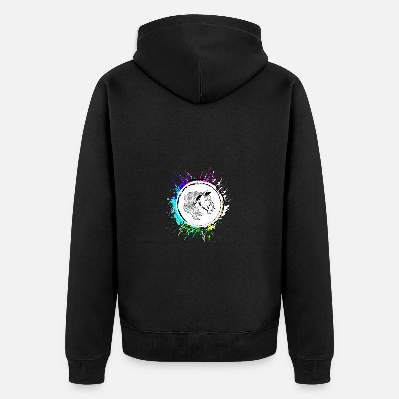 Tête de cheval - Veste à capuche bio Premium Unisexe - noir