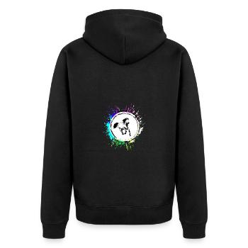 Horse Animal - Unisex Premium Organic Zip Hoodie - black - Back - Nico (187cm)