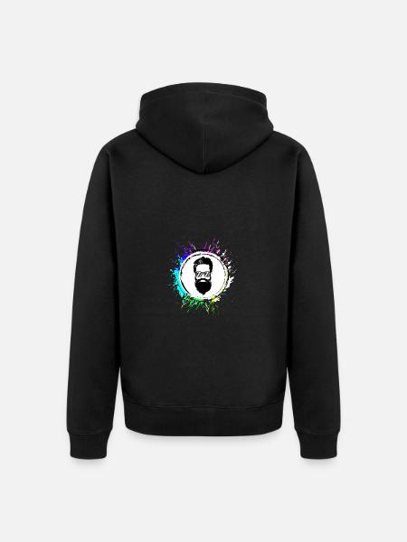 Face beard icon - Unisex Premium Organic Zip Hoodie - black