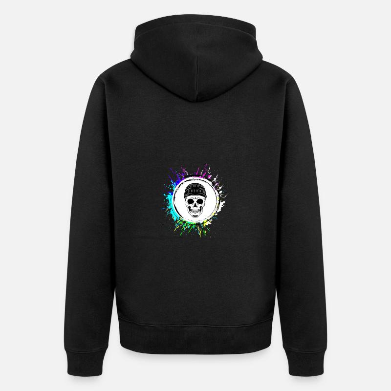 Icône de crâne - Veste à capuche bio Premium Unisexe - noir