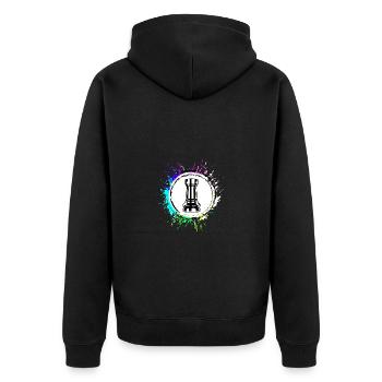 Chess piece tower - Unisex Premium Organic Zip Hoodie - black - Back - Nico (187cm)