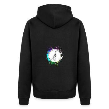 Symbole de l’icône du violon - Veste à capuche bio Premium Unisexe - noir - Dos - Nico (187cm)
