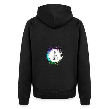 Fiddle icon icon - Unisex Premium Organic Zip Hoodie - black - Back - Nico (187cm)
