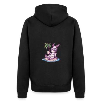 Donkey Summer Beach Comic - Unisex Premium Organic Zip Hoodie - black - Back - Nico (187cm)