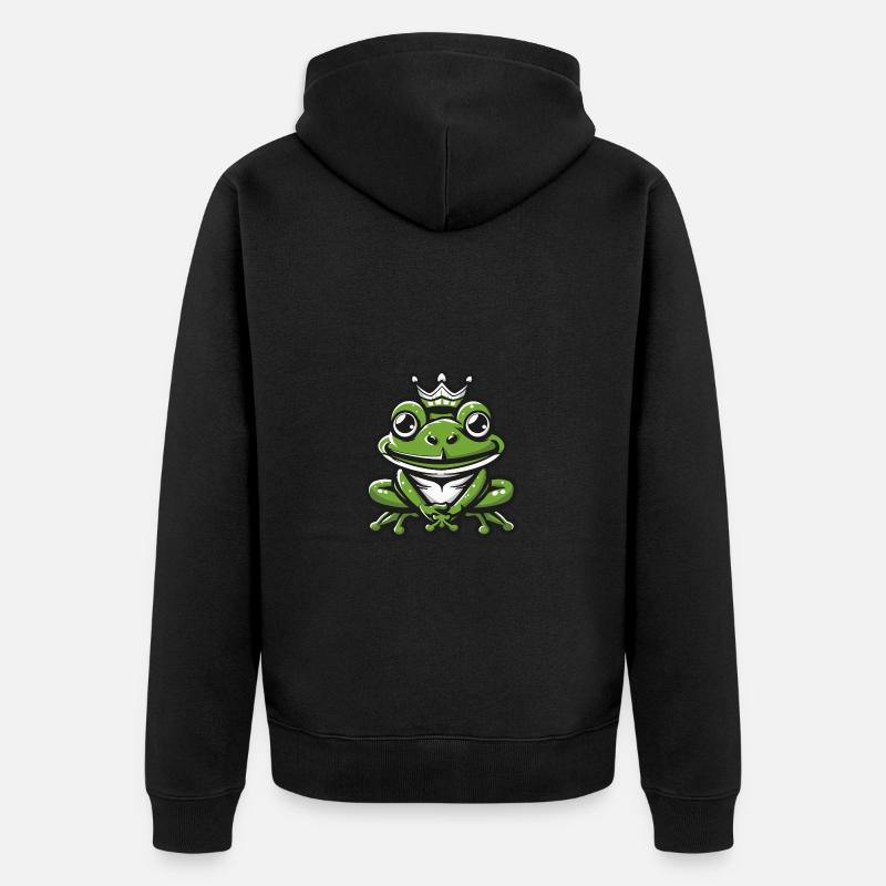 Couronne de grenouille - Veste à capuche bio Premium Unisexe - noir