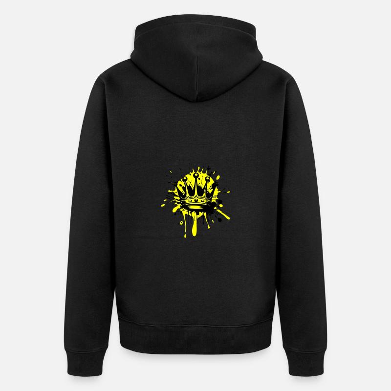 Krone Icon - Unisex Premium Bio Zip Hoodie - Schwarz