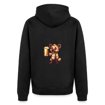 Hyène Bière Pixel - Veste à capuche bio Premium Unisexe - noir - Dos - Nico (187cm)