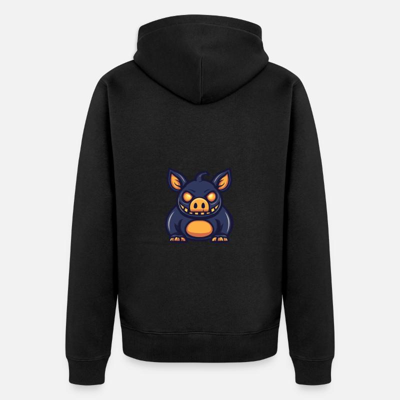 Cochon Halloween Drôle Sanglier - Veste à capuche bio Premium Unisexe - noir