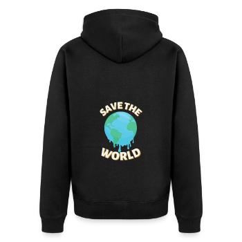 Sauvez le monde - Veste à capuche bio Premium Unisexe - noir - Dos - Nico (187cm)