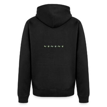 Small Leaves Line - Unisex Premium Organic Zip Hoodie - black - Back - Nico (187cm)