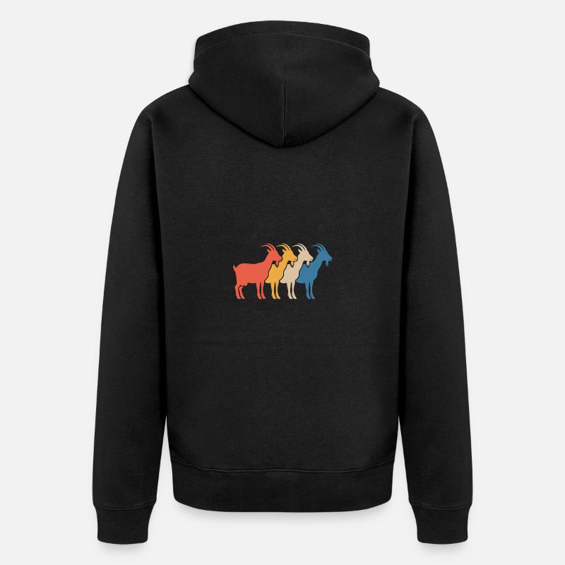 Ziege Ziegenbock - Unisex Premium Bio Zip Hoodie - Schwarz
