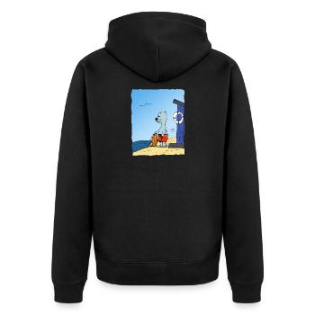 bath keeper - Unisex Premium Organic Zip Hoodie - black - Back - Nico (187cm)