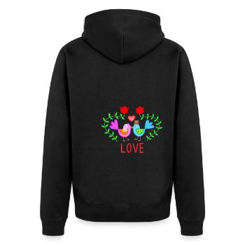Wedding Birds Wedding Theme Wedding Love Marriage - Unisex Premium Organic Zip Hoodie - black - Back - Nico (187cm)