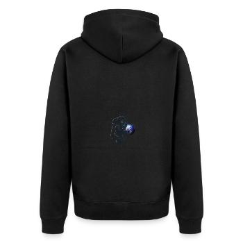astronaut mit erde - Unisex Premium Bio Zip Hoodie - Schwarz - Hinten - Nico (187cm)