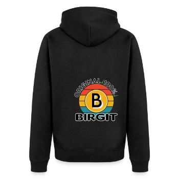 Birgit - Unisex Premium Bio Zip Hoodie - Schwarz - Hinten - Nico (187cm)