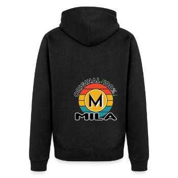 Mila - Unisex Premium Bio Zip Hoodie - Schwarz - Hinten - Nico (187cm)