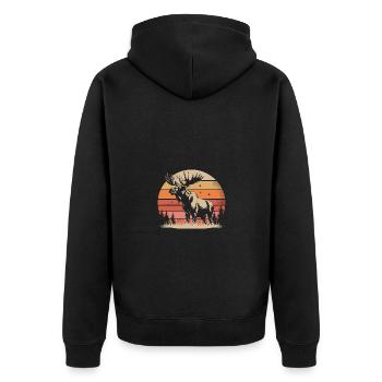 Vintage Orignal Forêt Nature - Veste à capuche bio Premium Unisexe - noir - Dos - Nico (187cm)