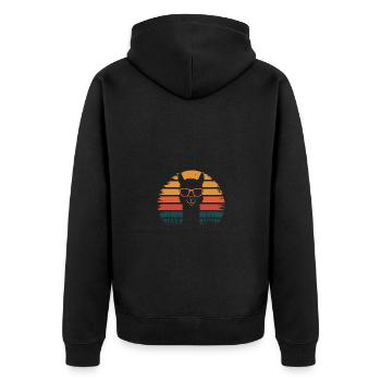 Mignon animal alpaga - Veste à capuche bio Premium Unisexe - noir - Dos - Nico (187cm)