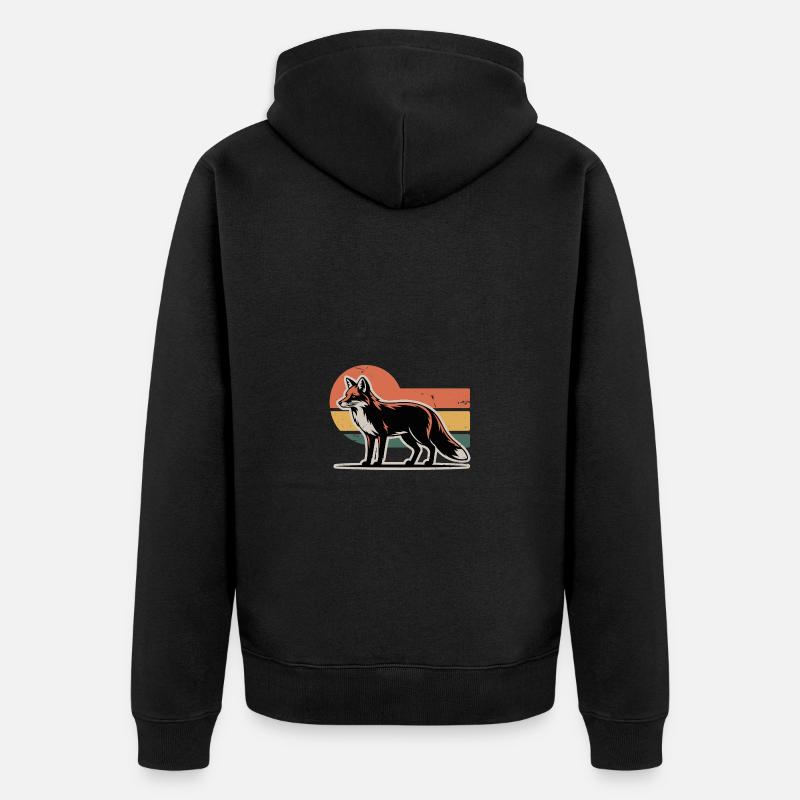 Fuchs Tier - Unisex Premium Bio Zip Hoodie - Schwarz