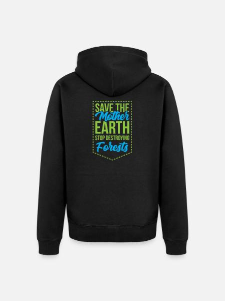 Rettet das Mutter-Erde-Geschenk zum Klimawandel - Unisex Premium Bio Zip Hoodie - Schwarz