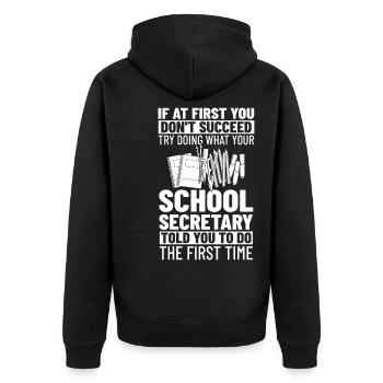 Secrétaire d’école Secrétariat de l’école Bureau du personnel - Veste à capuche bio Premium Unisexe - noir - Dos - Nico (187cm)