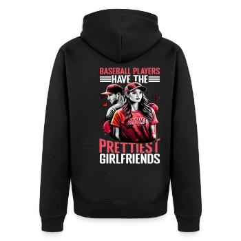 Baseball Players Have The Prettiest Girlfriends 10 - Unisex Premium Bio Zip Hoodie - Schwarz - Hinten - Nico (187cm)