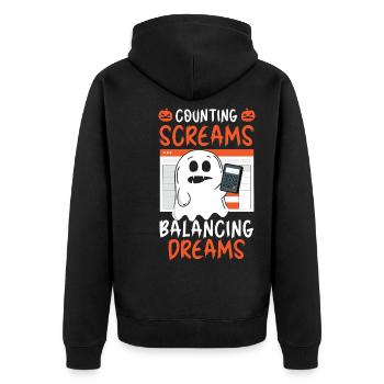 Zählende Schreie Balancierende Träume Halloween - Unisex Premium Bio Zip Hoodie - Schwarz - Hinten - Nico (187cm)