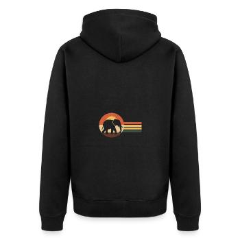 Éléphant Vintage Animal Sauvage - Veste à capuche bio Premium Unisexe - noir - Dos - Nico (187cm)