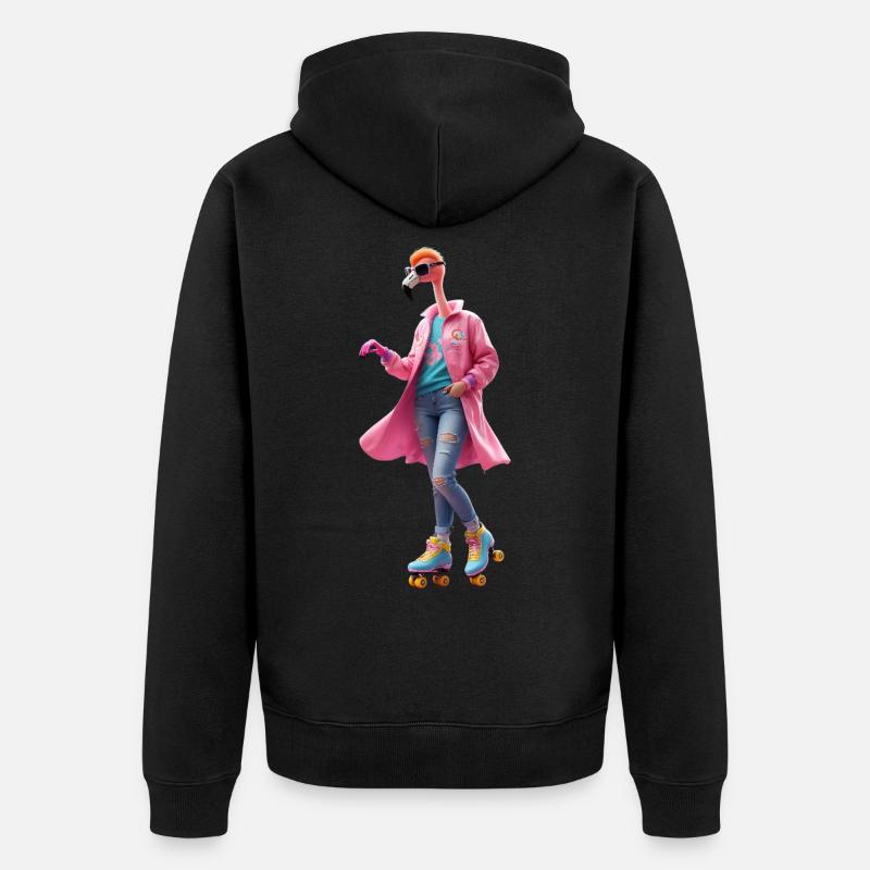 Patins à roulettes Flamingo - Veste à capuche bio Premium Unisexe - noir